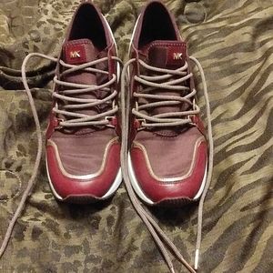 Michael Kors burgundy liv trainers size 9